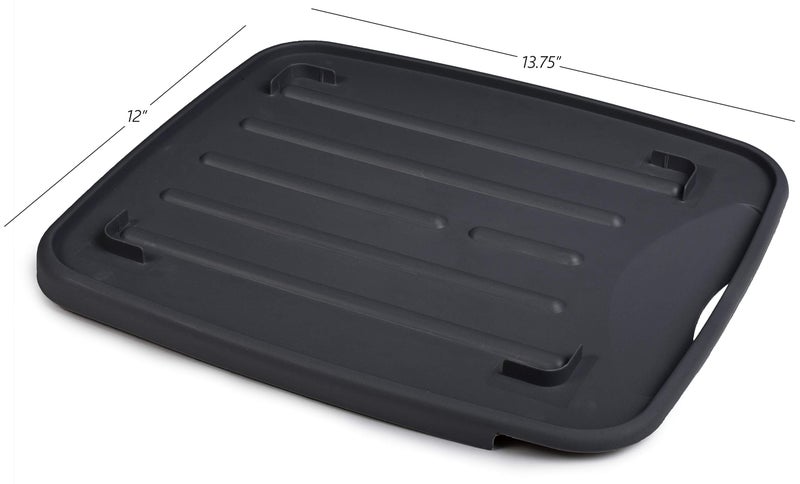 Masirs Pop-Up Collapsible Dish Drying Rack: Convenient Storage, Drains into Sink, Eight Large Plate Capacity, Sectional Cutlery and Utensil Compartment. Compact and Portable Design. - Image 3